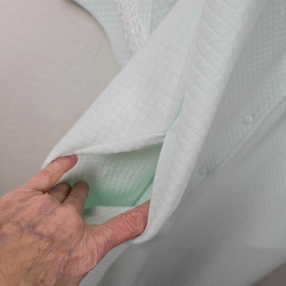 Cabernet Women's Mint Green Granny core Snap Robe Cottagecore Housecoat  L - Picture 11 of 13